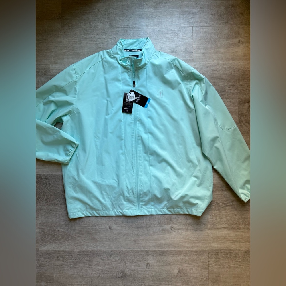 (NWT) PGA Tour Live Under Par Full Zip Aquamarine Windbreaker Size XXL